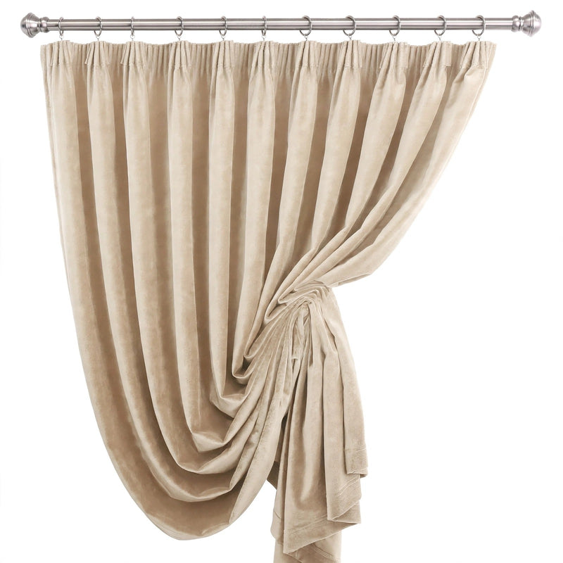 Anydrape Beige Velvet Blackout Curtains – High‑Quality Modern Luxury Drapes for Living Room, Bedroom & Dining Windows