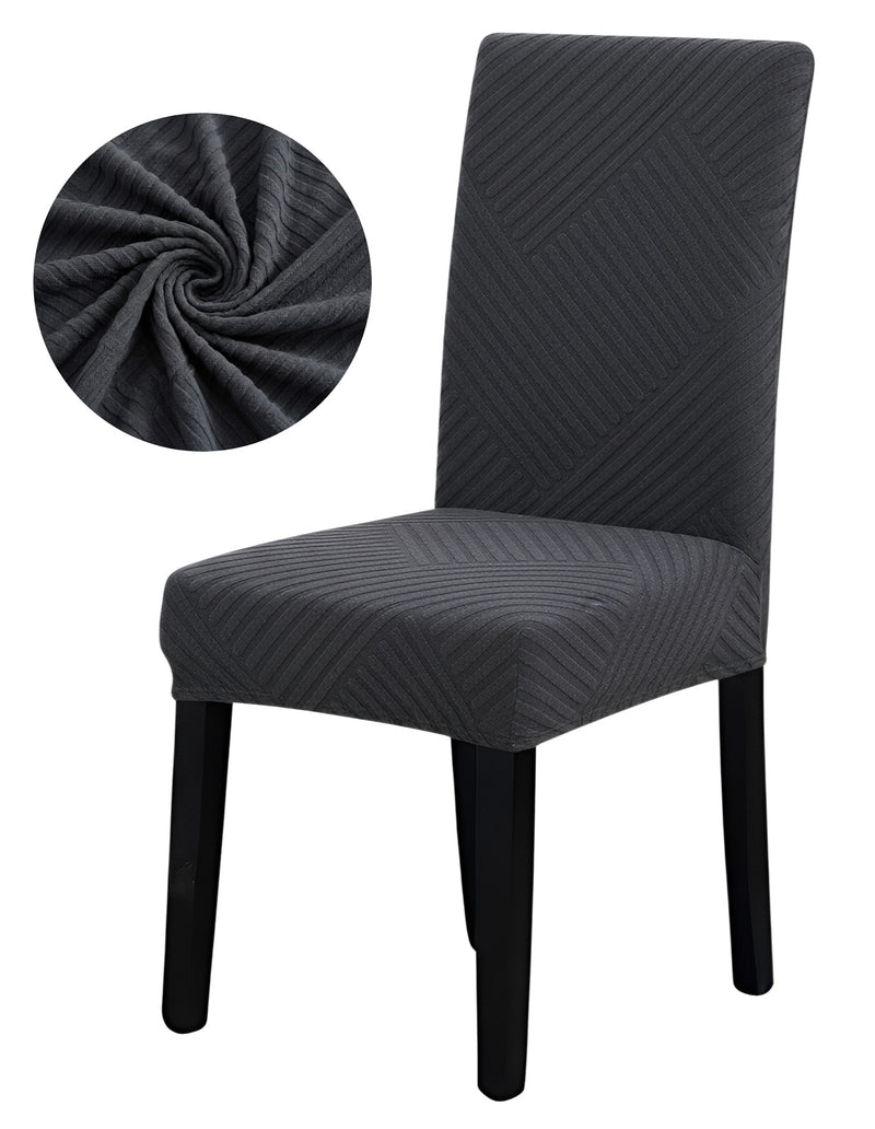Anyseat Dark Grey Knitted Chair Cover – Elastic Anti‑Dirt Design for Dining, Kitchen, Wedding, Hotel & Banquet Use