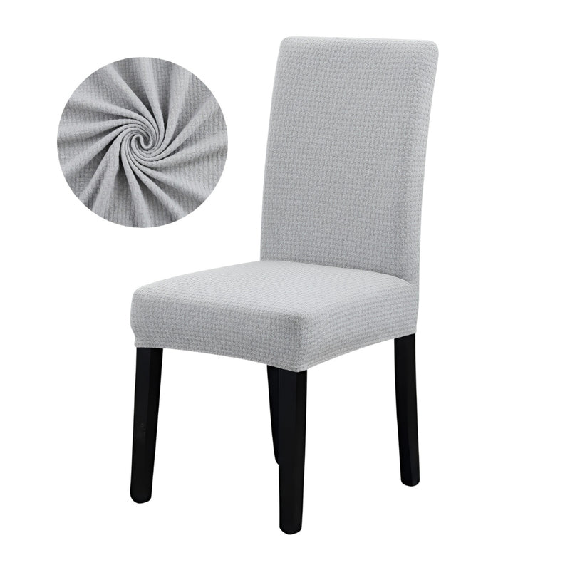 Anyseat Light Grey Micro Knitted Design Chair Cover – Elastic Anti‑Dirt Design for Dining, Kitchen, Wedding, Hotel & Banquet Use