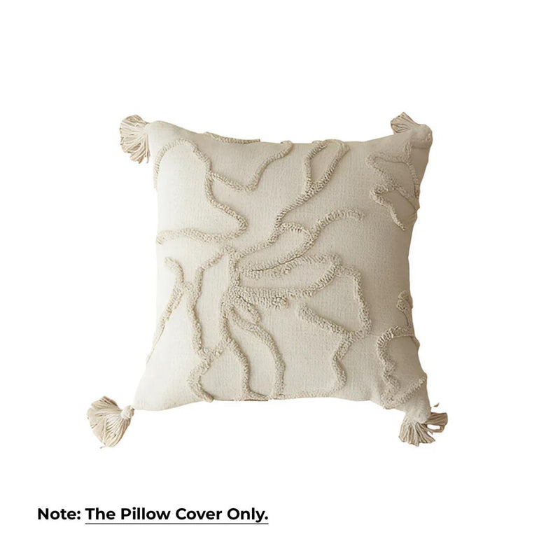 Anypillow Beige Abstract Lines Embroidered Pillowcase Decorative Cushion Cover