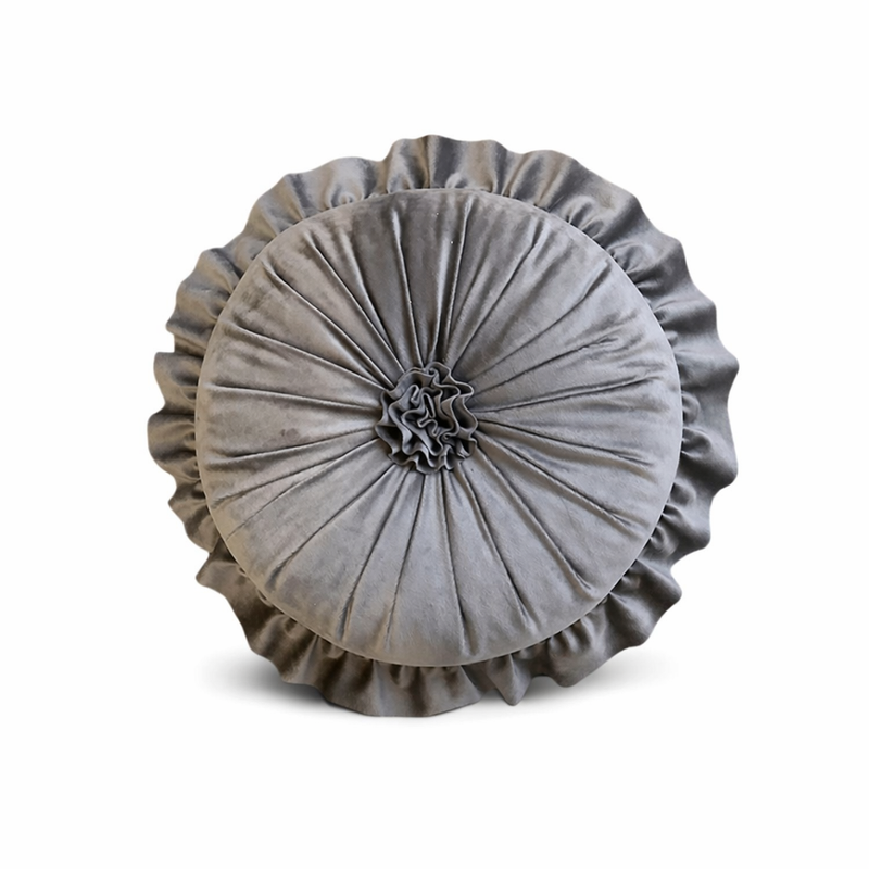 Anypillow Flower Round Velvet Cushion – Soft Plush Decorative Pillow