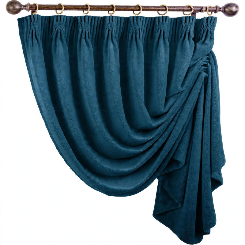 Anydrape Luxury Ocean Blue Curtains Blackout Velvet Dining Windows