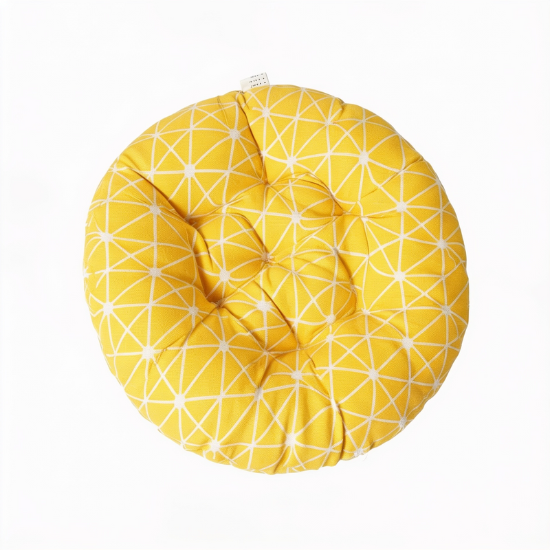 Anypillow Yellow Geometric Chair Pad – Round Soft Seat Cushion