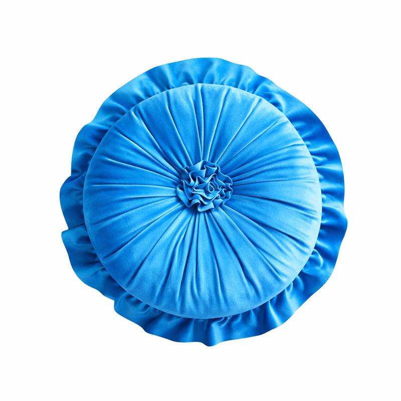 Anypillow Flower Round Velvet Cushion – Soft Plush Decorative Pillow
