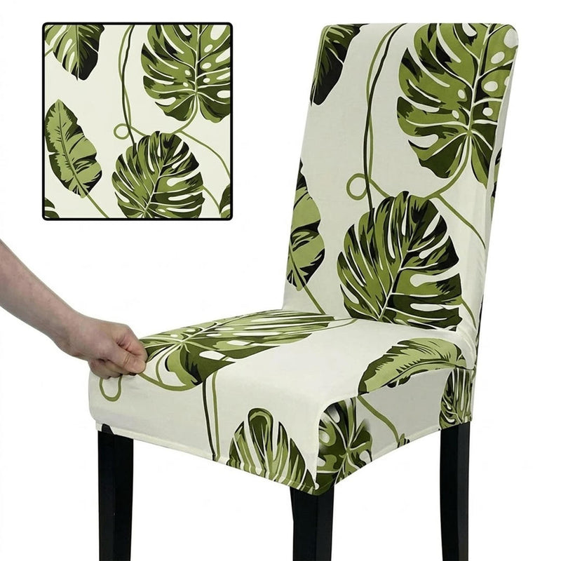 Anyseat Green Leaves Design Chair Cover – Elastic Slipcover with Anti‑Dirt Protection for Dining Room, Kitchen, Wedding, Hotel, Banquet & Restaurant