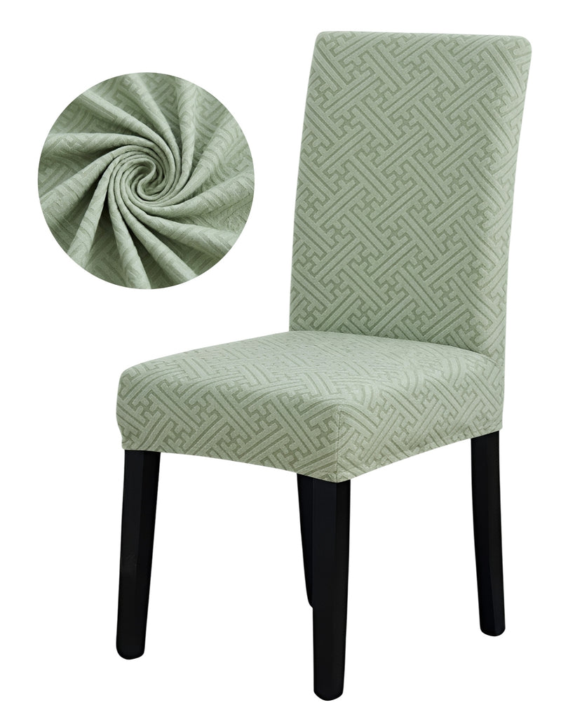 Anyseat Cypress Green Puzzle Design Chair Cover – Elastic Anti‑Dirt Design for Dining, Kitchen, Wedding, Hotel & Banquet Use