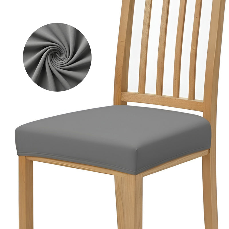 Anyseat Plain Grey Stretch Chair Cover – Washable, Removable Dining & Kitchen Seat Protector