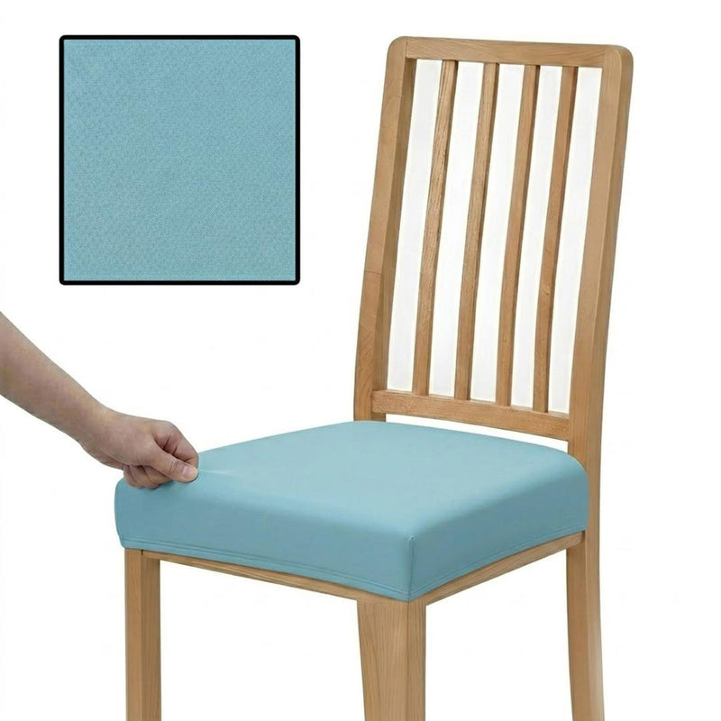 Anyseat Plain Lake Blue Stretch Chair Cover – Washable, Removable Dining & Kitchen Seat Protector