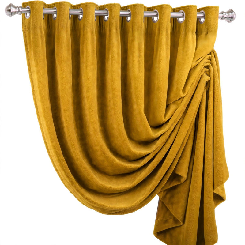 Anydrape Mustard Velvet Blackout Curtains – High‑Quality Modern Luxury Drapes for Living Room, Bedroom & Dining Windows
