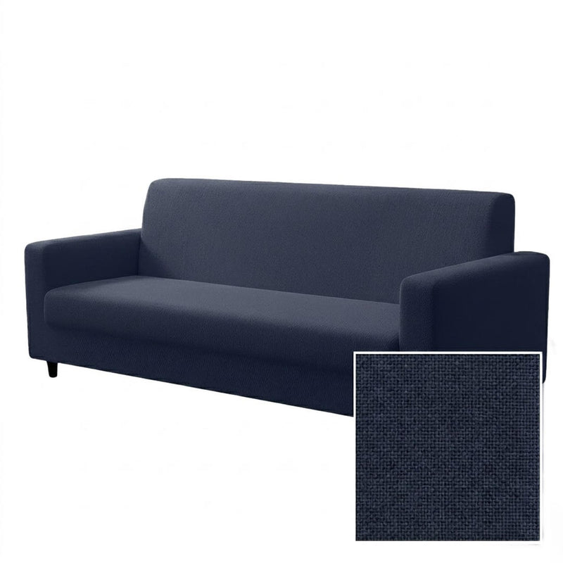 Anyseat 3-Seater Sofa Cover – Plain Navy Blue Style Slipcover for Living Room Chair Protection