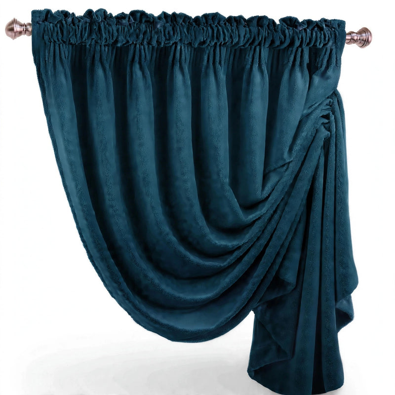 Anydrape Luxury Ocean Blue Curtains Blackout Velvet Dining Windows
