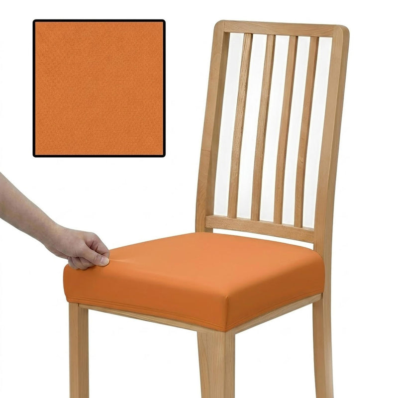 Anyseat Plain Orange Stretch Chair Cover – Washable, Removable Dining & Kitchen Seat Protector