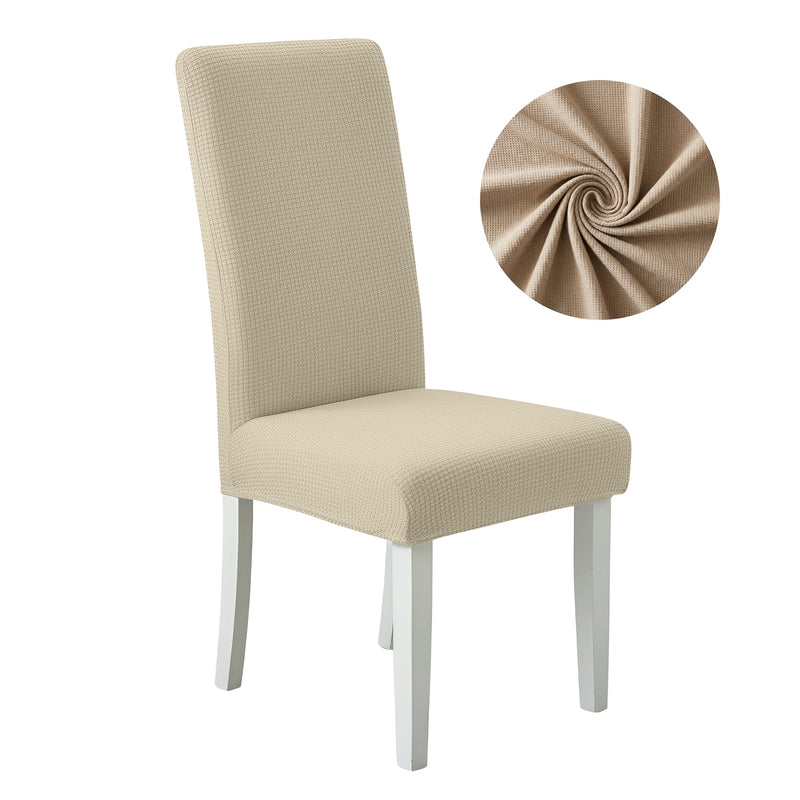 Anyseat Beige Corn Waterproof Chair Cover – Corn Kernel Pattern Stretch Slipcover for Dining Room