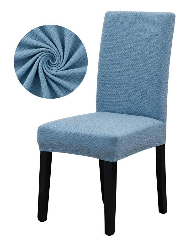 Anyseat Blue Knitted Chair Cover – Elastic Anti‑Dirt Design for Dining, Kitchen, Wedding, Hotel & Banquet Use