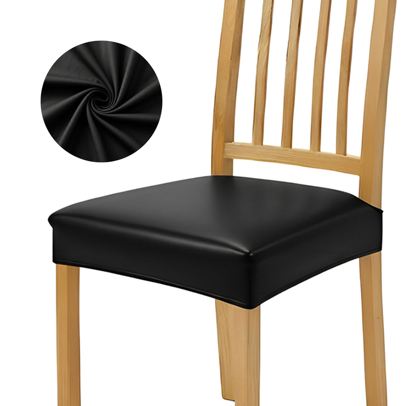 Anyseat Black PU Leather Chair Cover – Slipcover for Dining, Kitchen, Hotel, Banquet & Living Room Chairs