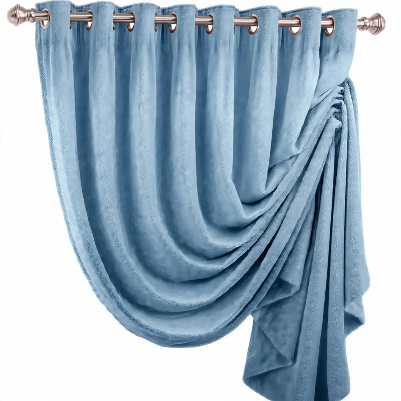 Anydrape Light Blue Velvet Blackout Curtains – High‑Quality Modern Luxury Drapes for Living Room, Bedroom & Dining Windows