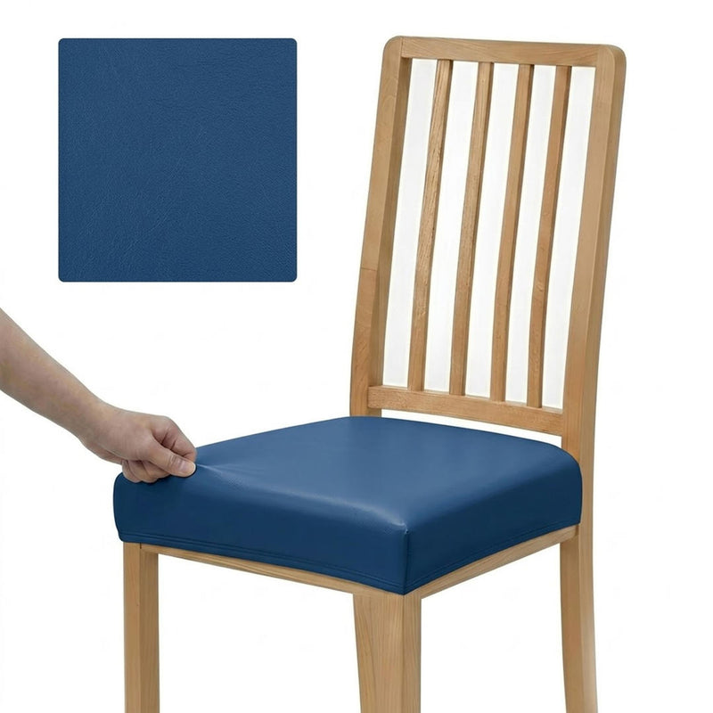 Anyseat Blue PU Leather Chair Cover – Slipcover for Dining, Kitchen, Hotel, Banquet & Living Room Chairs