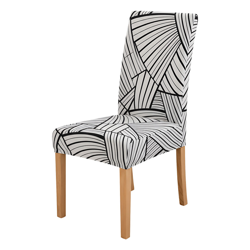 Anyseat Black Pattern Print Elastic Chair Cover – Plain Dining Slipcover & Home Décor
