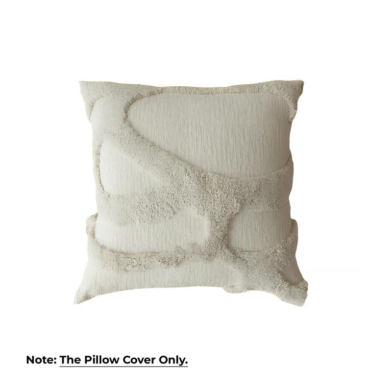 Anypillow Beige Tufted Embroidered Pillowcase Decorative Cushion Cover