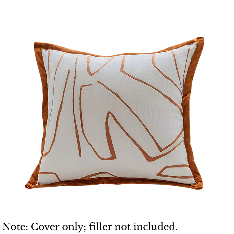 Anypillow White with Orange Abstract Line Decorative Cushion Cover – Soft Throw Pillowcase for Sofa & Bed