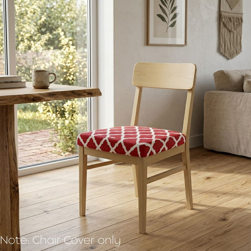 Anyseat Red White Print Chair Cover – Stretch Washable Removable Seat Cover for Dining & Kitchen