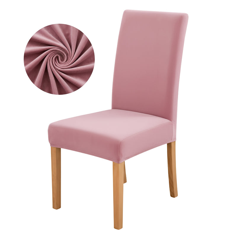 Anyseat Pink Velvet Dining Chair Cover – Plush Stretchable Slipcover for Kitchen & Dining Room Chairs