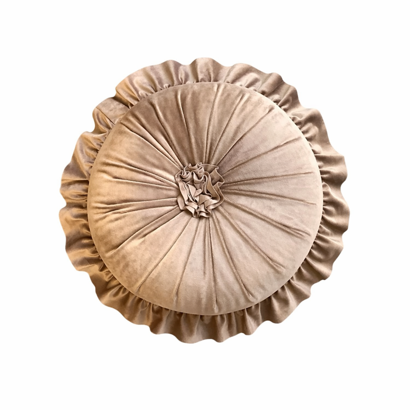 Anypillow Flower Round Velvet Cushion – Soft Plush Decorative Pillow
