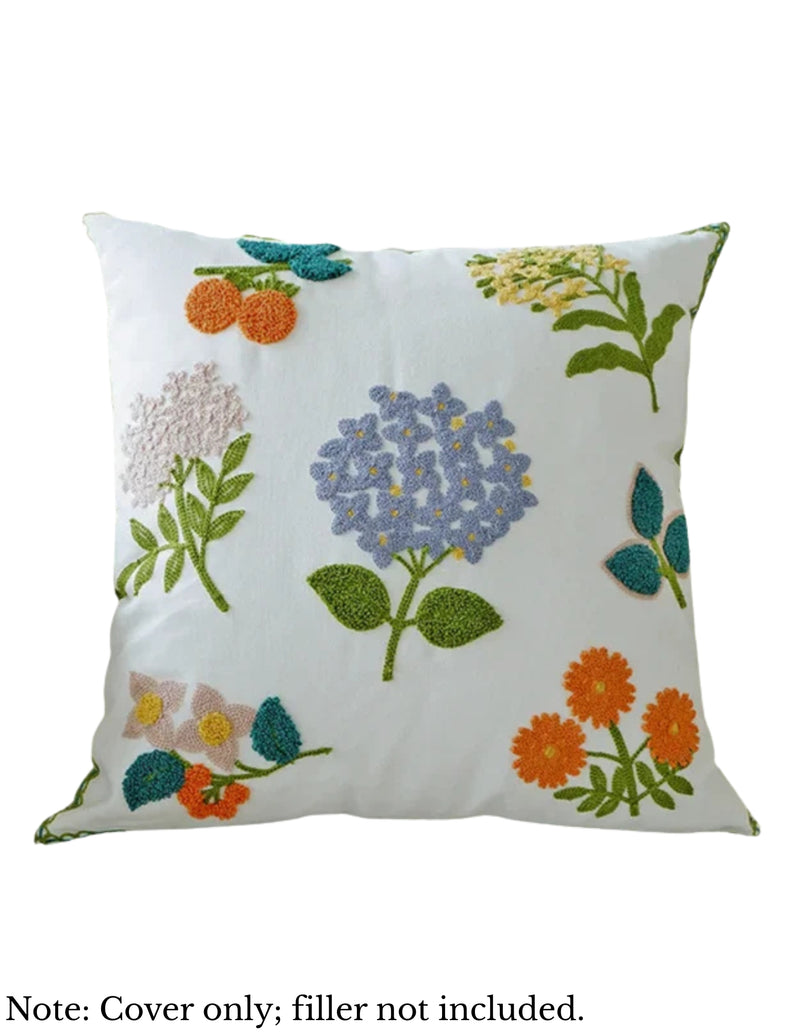 Anypillow Colorful Flower Embroidered Pillowcase Decorative Cushion Cover