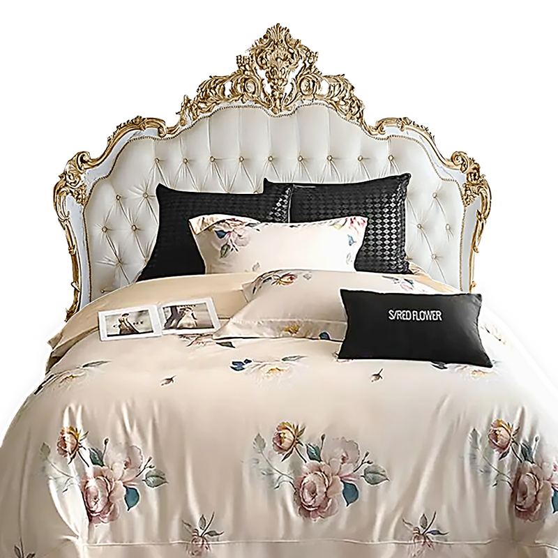 Anycozy Bedding Set Beige Duvet Cover Flat Bed Sheet with Zipper Closure and Pillowcases Bedroom Decor