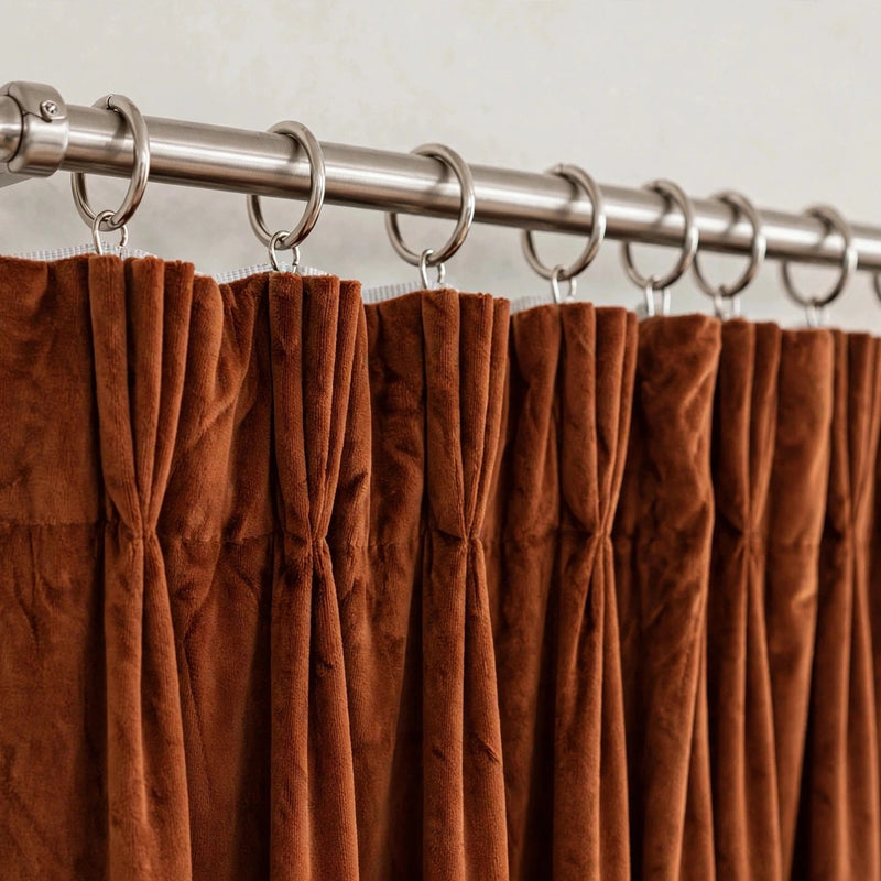 Anydrape Orange Velvet Blackout Curtains – High‑Quality Modern Luxury Drapes for Living Room, Bedroom & Dining Windows