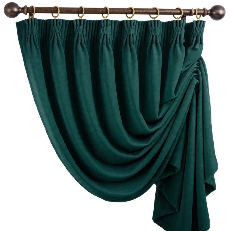 Anydrape Plain Dark Green Luxury Curtains – Modern Textured Drapes for Living Room, Bedroom & Dining Decor