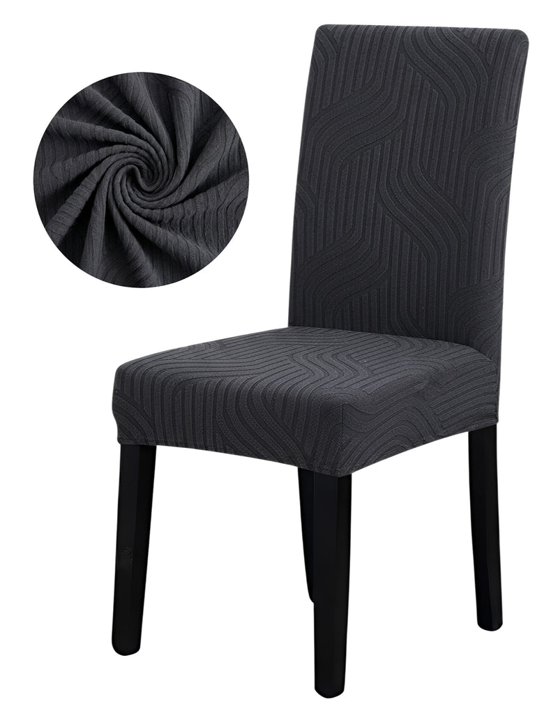 Anyseat Dark Grey Knitted Chair Cover – Elastic Anti‑Dirt Design for Dining, Kitchen, Wedding, Hotel & Banquet Use