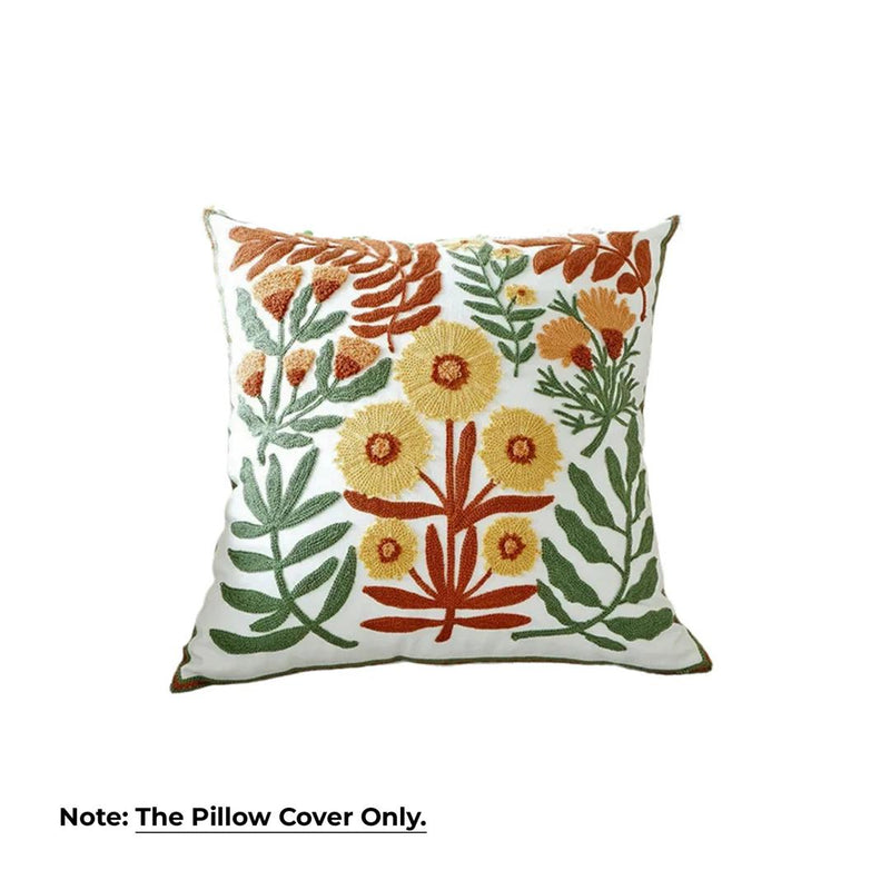 Anypillow Wildflowers Embroidered Pillowcase Decorative Cushion Cover