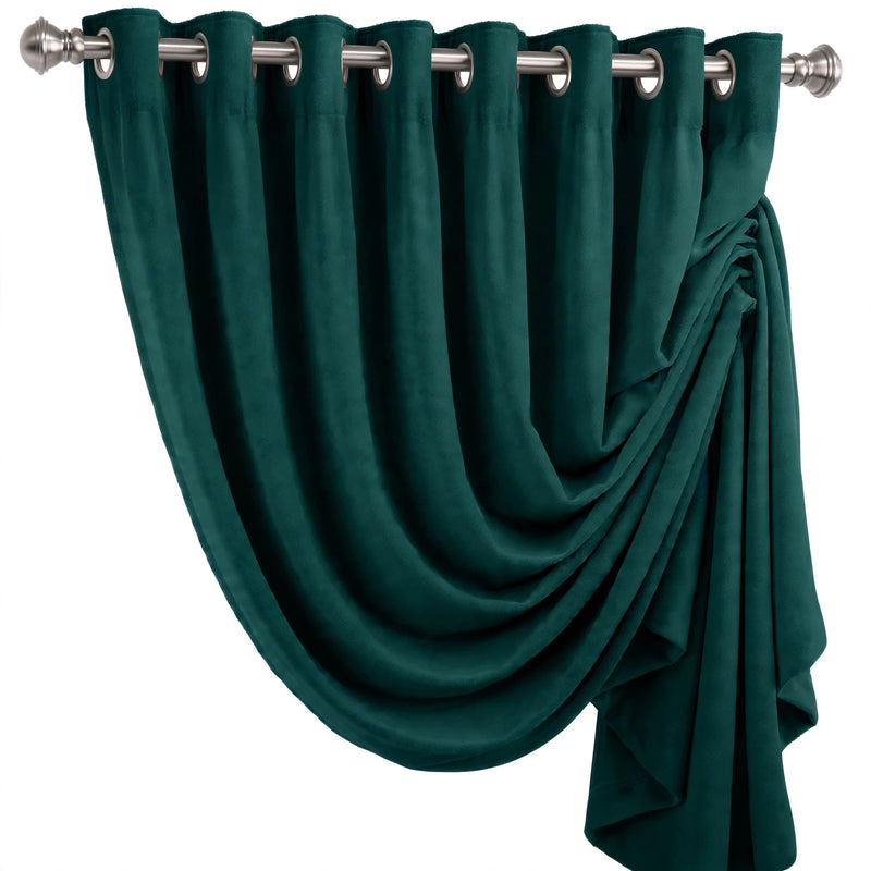 Anydrape Plain Dark Green Luxury Curtains – Modern Textured Drapes for Living Room, Bedroom & Dining Decor