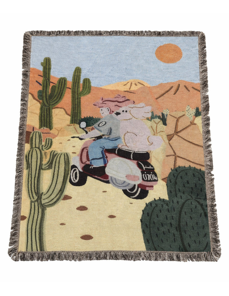 Anycozy Motorcycle Print Throw Blanket – Soft Camping Mat, Travel Picnic Rug