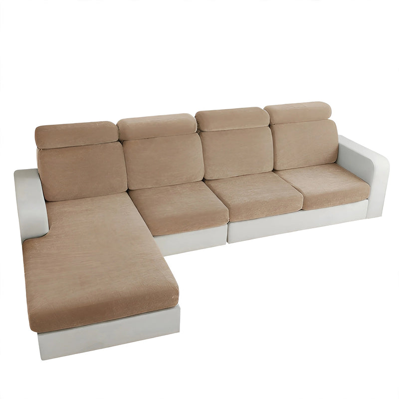 Anyseat L‑Shape Sofa Cover Coffee Chenille Polyester Thick Stretchable Cushion Protector for Living Room