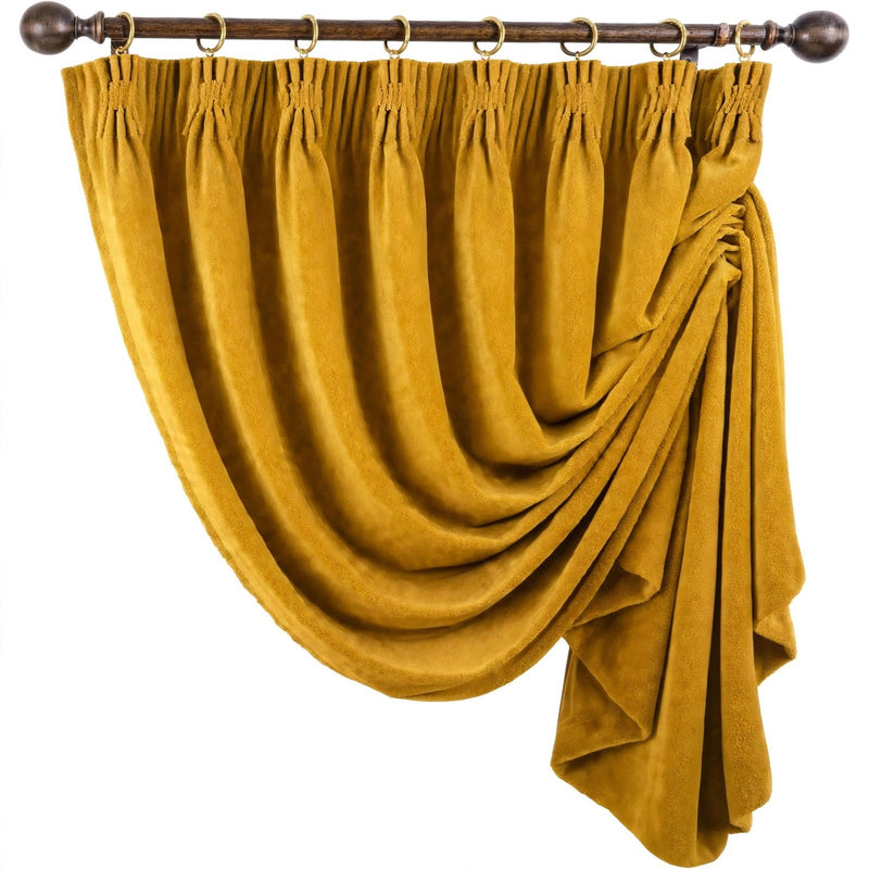 Anydrape Mustard Velvet Blackout Curtains – High‑Quality Modern Luxury Drapes for Living Room, Bedroom & Dining Windows