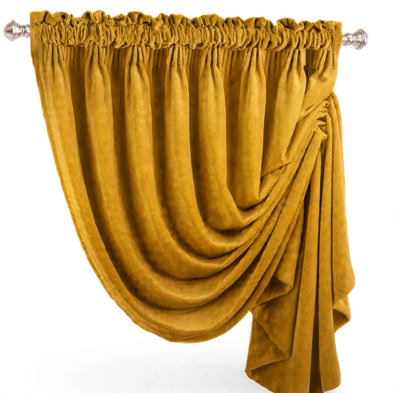 Anydrape Mustard Velvet Blackout Curtains – High‑Quality Modern Luxury Drapes for Living Room, Bedroom & Dining Windows
