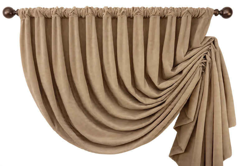 Anydrape Khaki Velvet Blackout Curtains – High‑Quality Modern Luxury Drapes for Living Room, Bedroom & Dining Windows