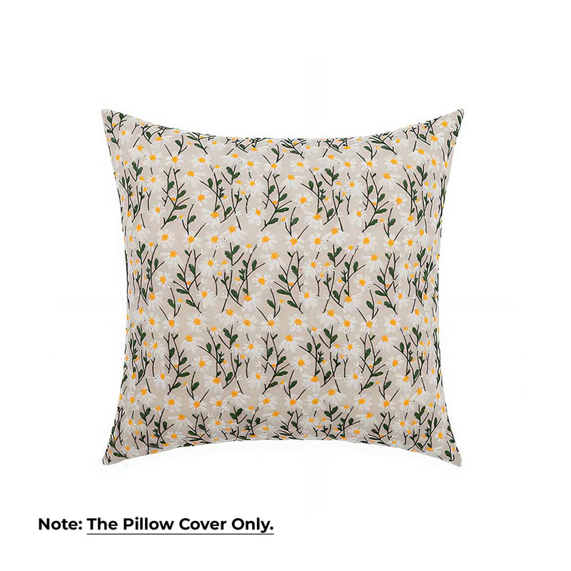 Anypillow Cream Daisy Embroidered Pillowcase Decorative Cushion Cover