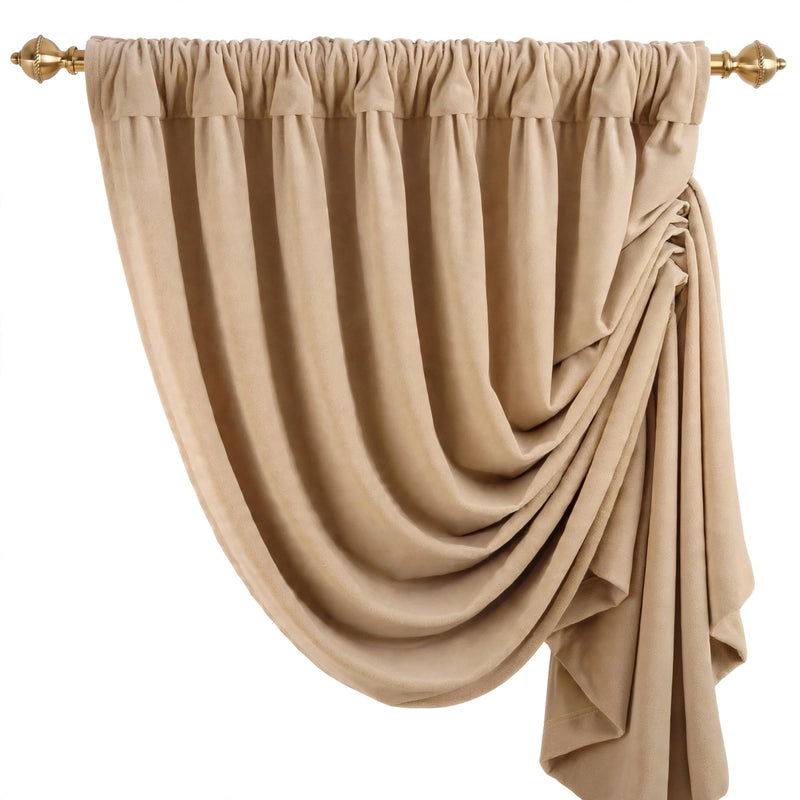 Anydrape Khaki Velvet Blackout Curtains – High‑Quality Modern Luxury Drapes for Living Room, Bedroom & Dining Windows