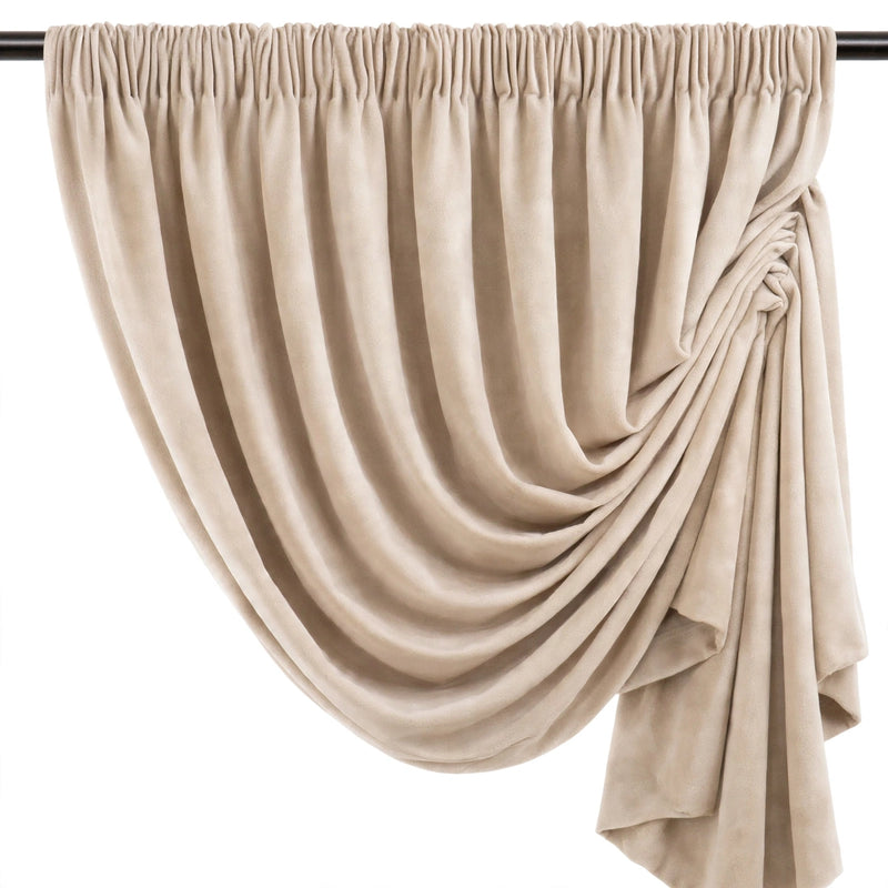 Anydrape Beige Velvet Blackout Curtains – High‑Quality Modern Luxury Drapes for Living Room, Bedroom & Dining Windows