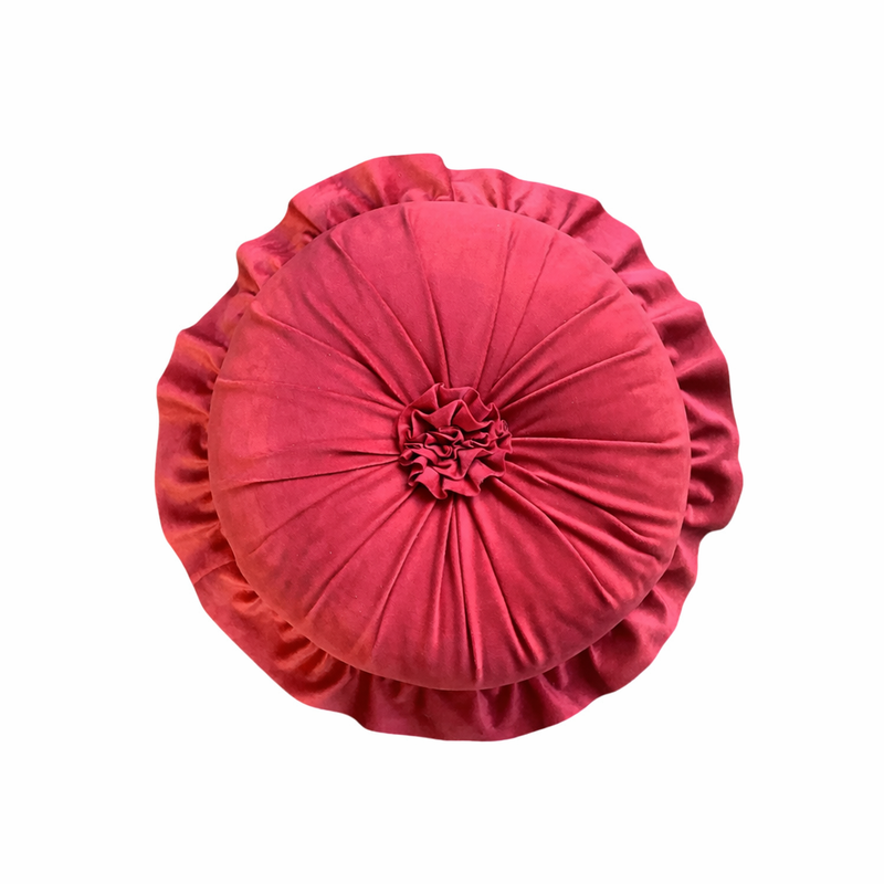 Anypillow Flower Round Velvet Cushion – Soft Plush Decorative Pillow