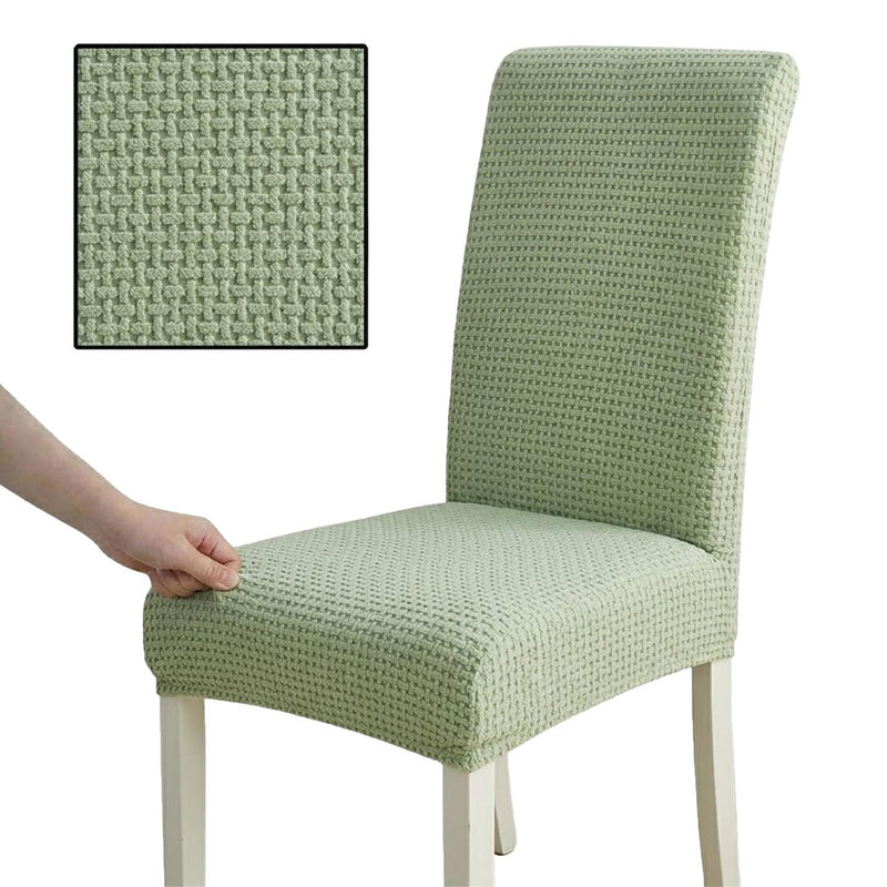 Anyseat Light Green Micro Knitted Design Chair Cover – Elastic Anti‑Dirt Design for Dining, Kitchen, Wedding, Hotel & Banquet Use