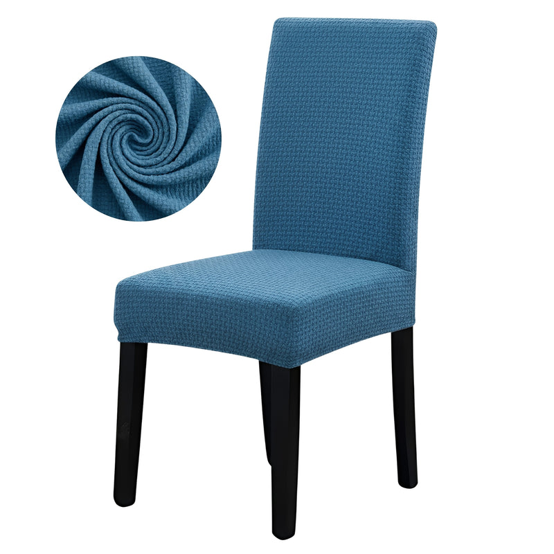 Anyseat Blue Micro Knitted Design Chair Cover – Elastic Anti‑Dirt Design for Dining, Kitchen, Wedding, Hotel & Banquet Use