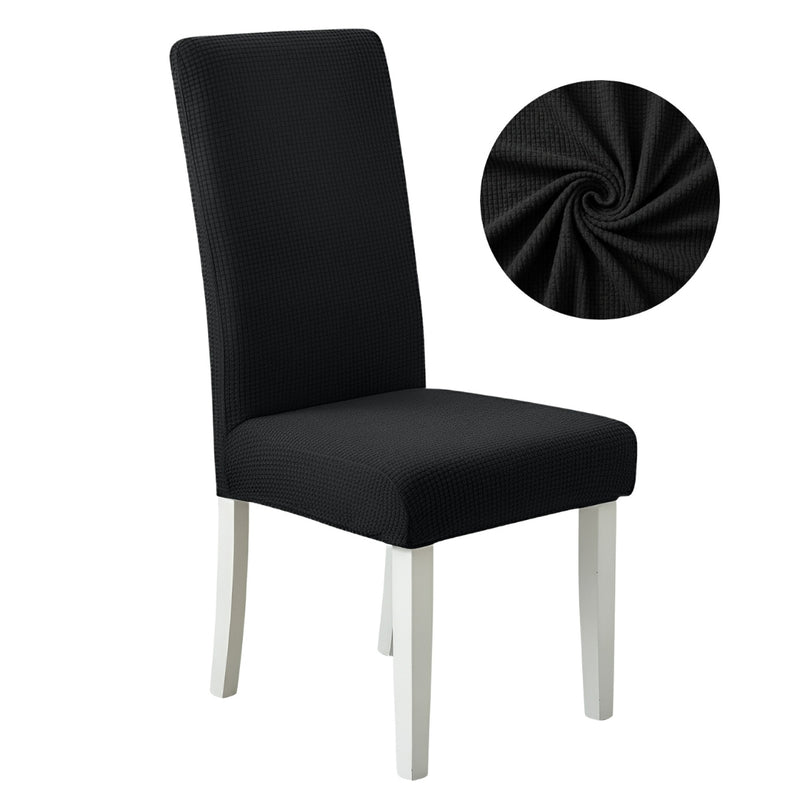 Anyseat Black Waterproof Chair Cover – Corn Kernel Pattern Stretch Slipcover for Dining Room
