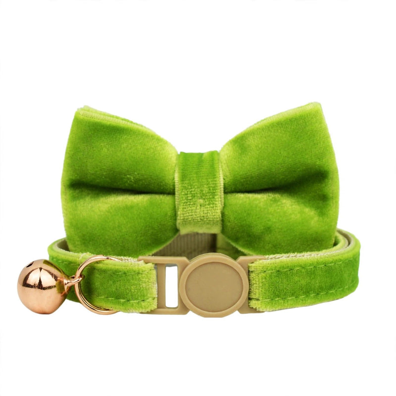 Anypet Cat Collar Lime Green Bow Small with Safety Buckle, Bell, and Durable Strap Stylish and Comfortable Pet Accessor