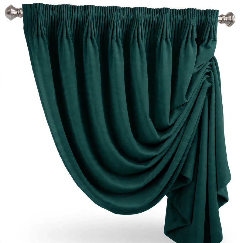 Anydrape Plain Dark Green Luxury Curtains – Modern Textured Drapes for Living Room, Bedroom & Dining Decor