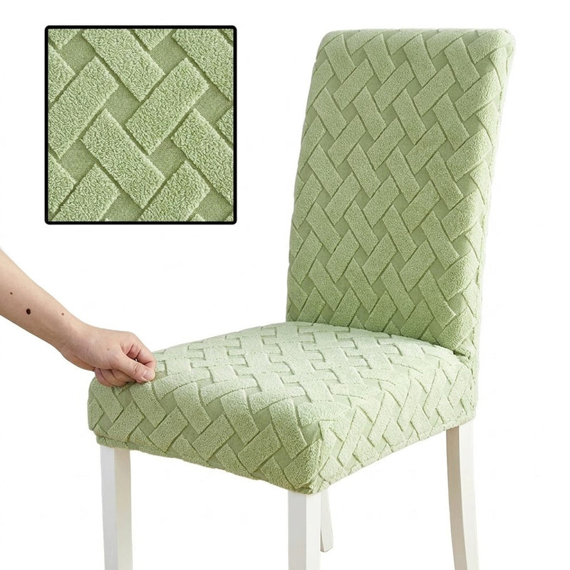 Anyseat Green Knitted Chair Cover – Elastic Anti‑Dirt Design for Dining, Kitchen, Wedding, Hotel & Banquet Use