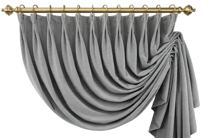 Anydrape Gray Velvet Blackout Curtains – High‑Quality Modern Wool Luxury Drapes for Living Room, Bedroom & Dining Windows
